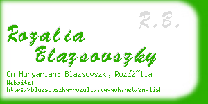 rozalia blazsovszky business card